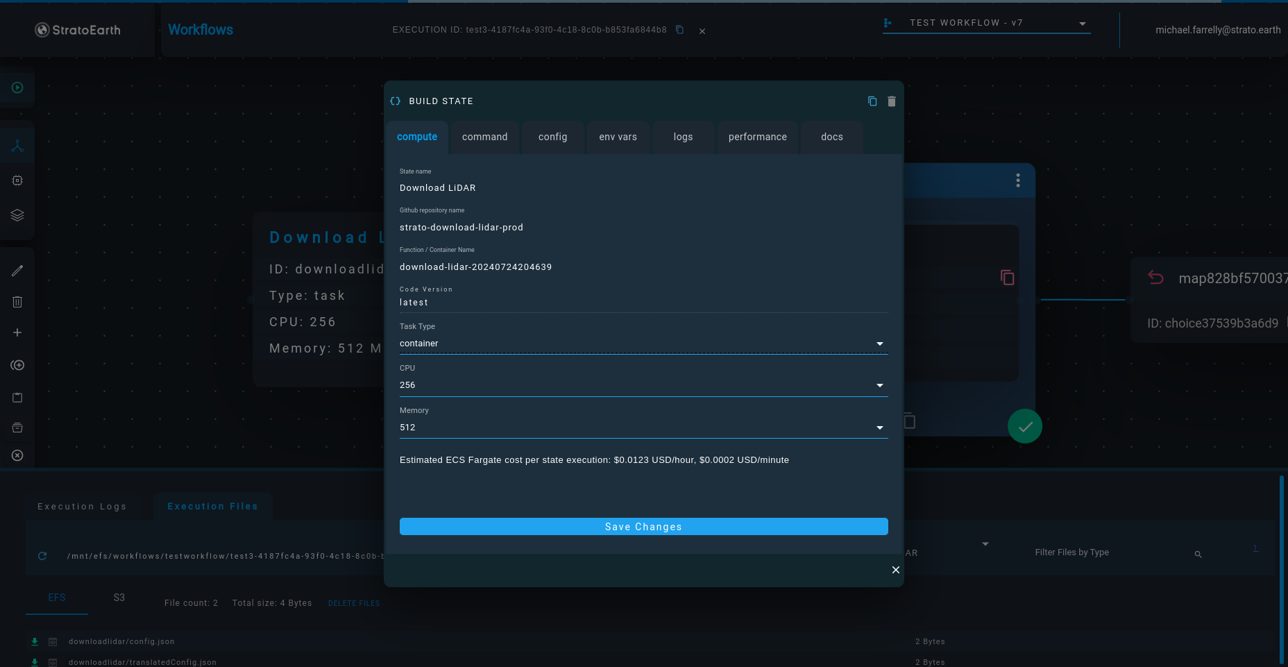 Strato Workflows select compute capacity