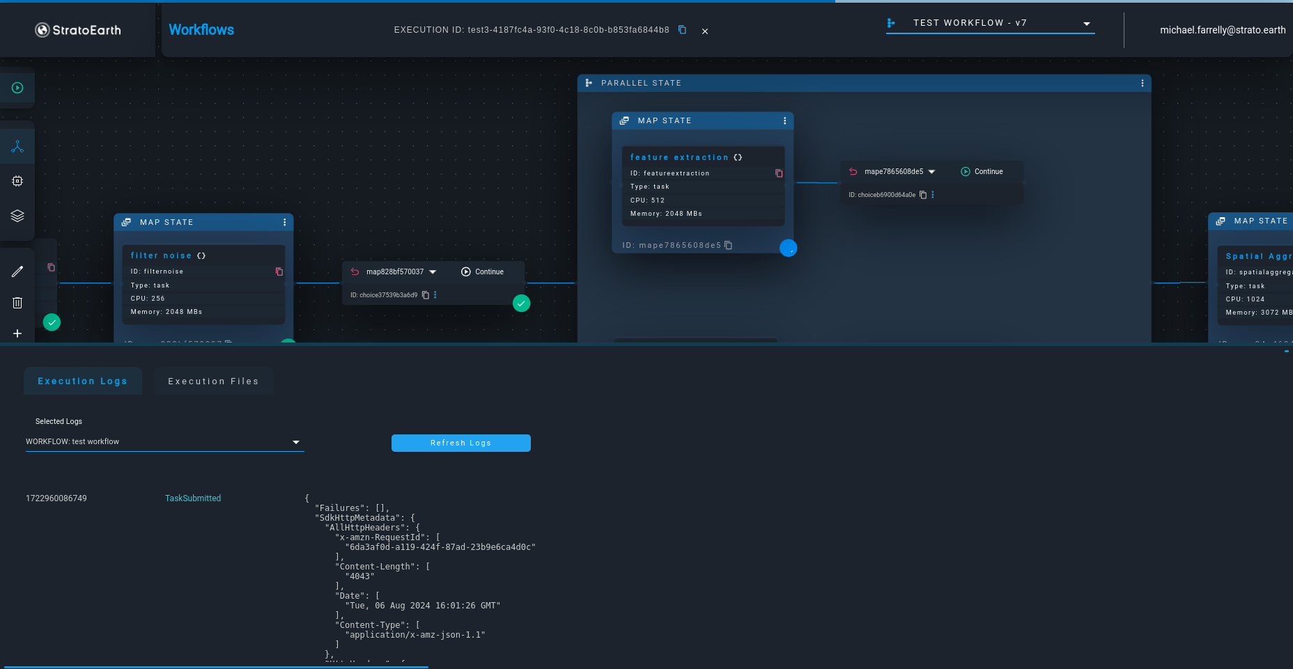 Strato Workflows dashboard