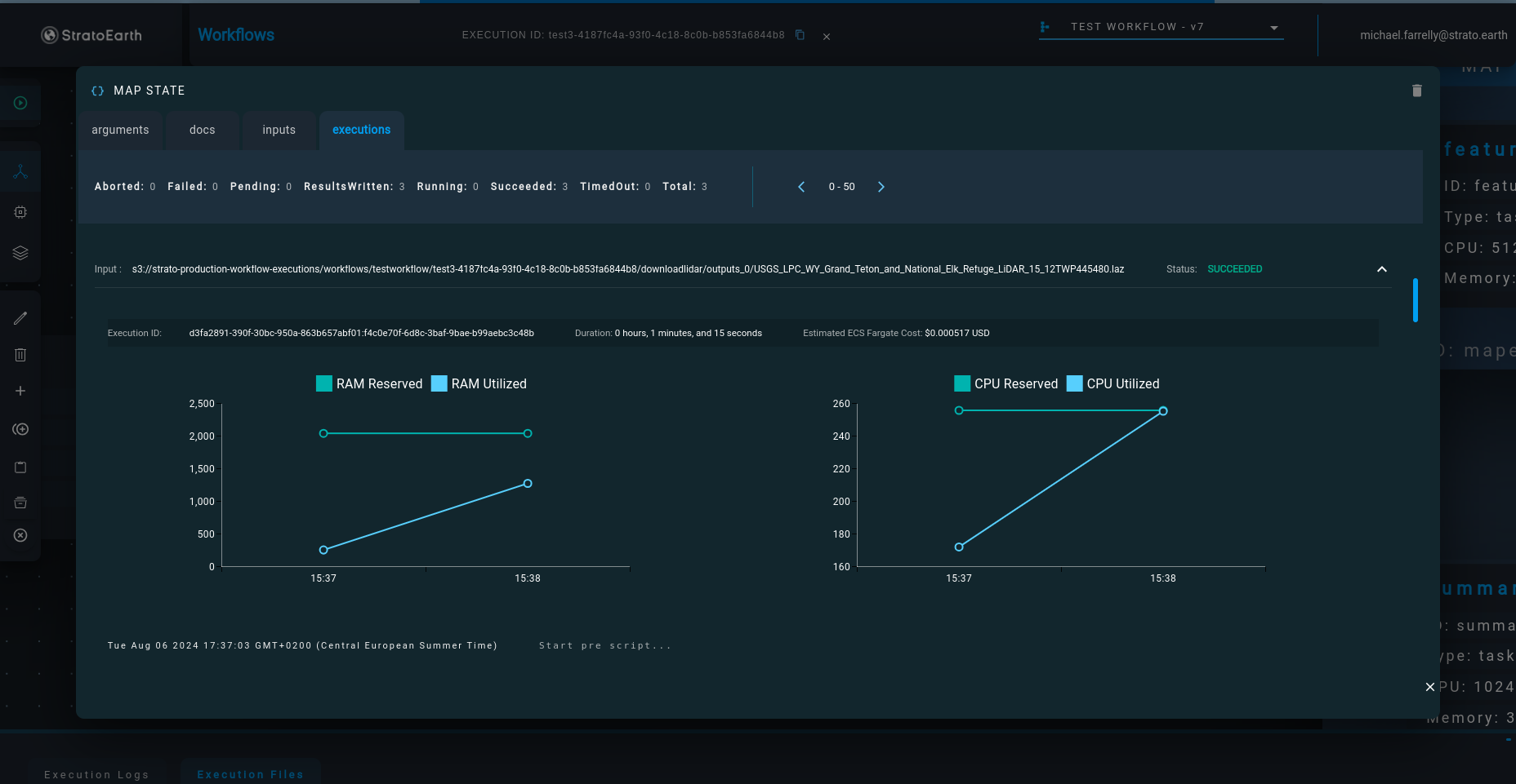 Strato Workflow logs and performance